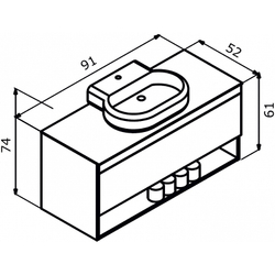 Тумба под раковину Orka Knidos 90 3001004 подвесная Legnano