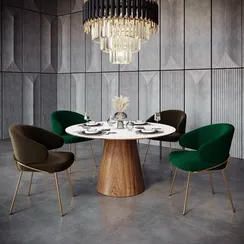 Стул Lime, зеленый микровелюр с золотыми ножками