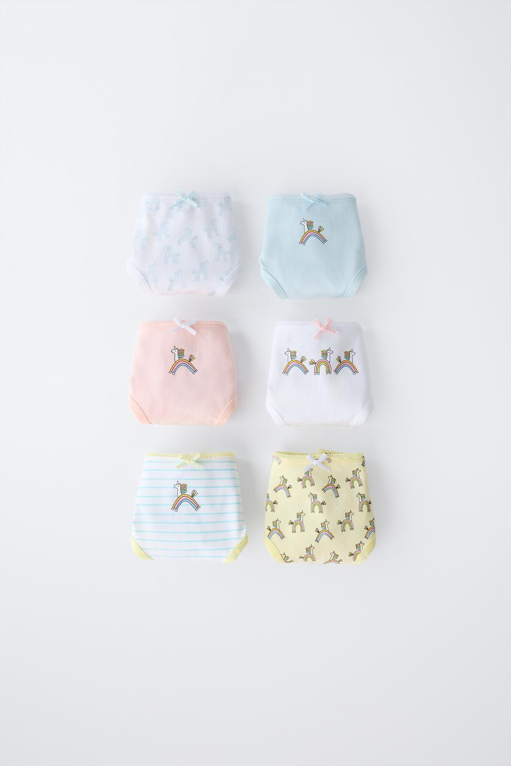 ZARA НАБОР ИЗ ШЕСТИ ТРУСОВ С ПРИНТОМ «ЕДИНОРОГ», РАЗНОЦВЕТНЫЙ