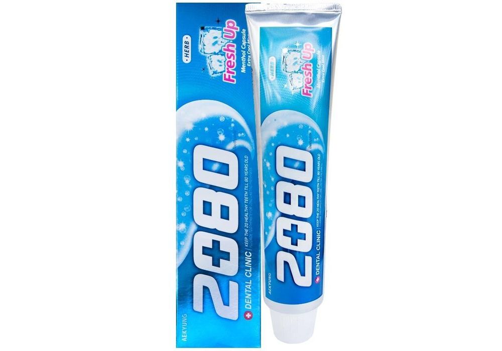 Зубная паста KeraSys 2080 Освежающая экстра-мятная с капсулами ментола 120 г