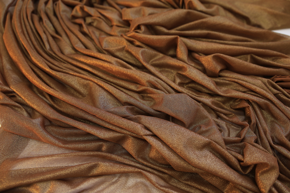 Сетка трикотаж металлик светло-коричневая