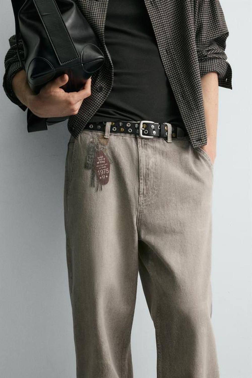 ZARA БРЮКИ С ПРИНТОМ LLAVEROS, ЦВЕТ ЛЬДА