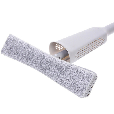 Швабра с отжимом, ручка 125см, c двумя насадками, цвет серый