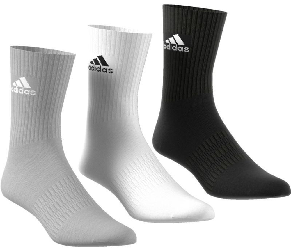 Носки теннисные Adidas Cushion Crew 3PP - medium grey heather/medium grey  heather/black - купить по выгодной цене | Теннисный магазин tennis-store.ru