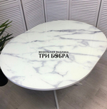 Стол круглый стеклянный "Серый мрамор 262"