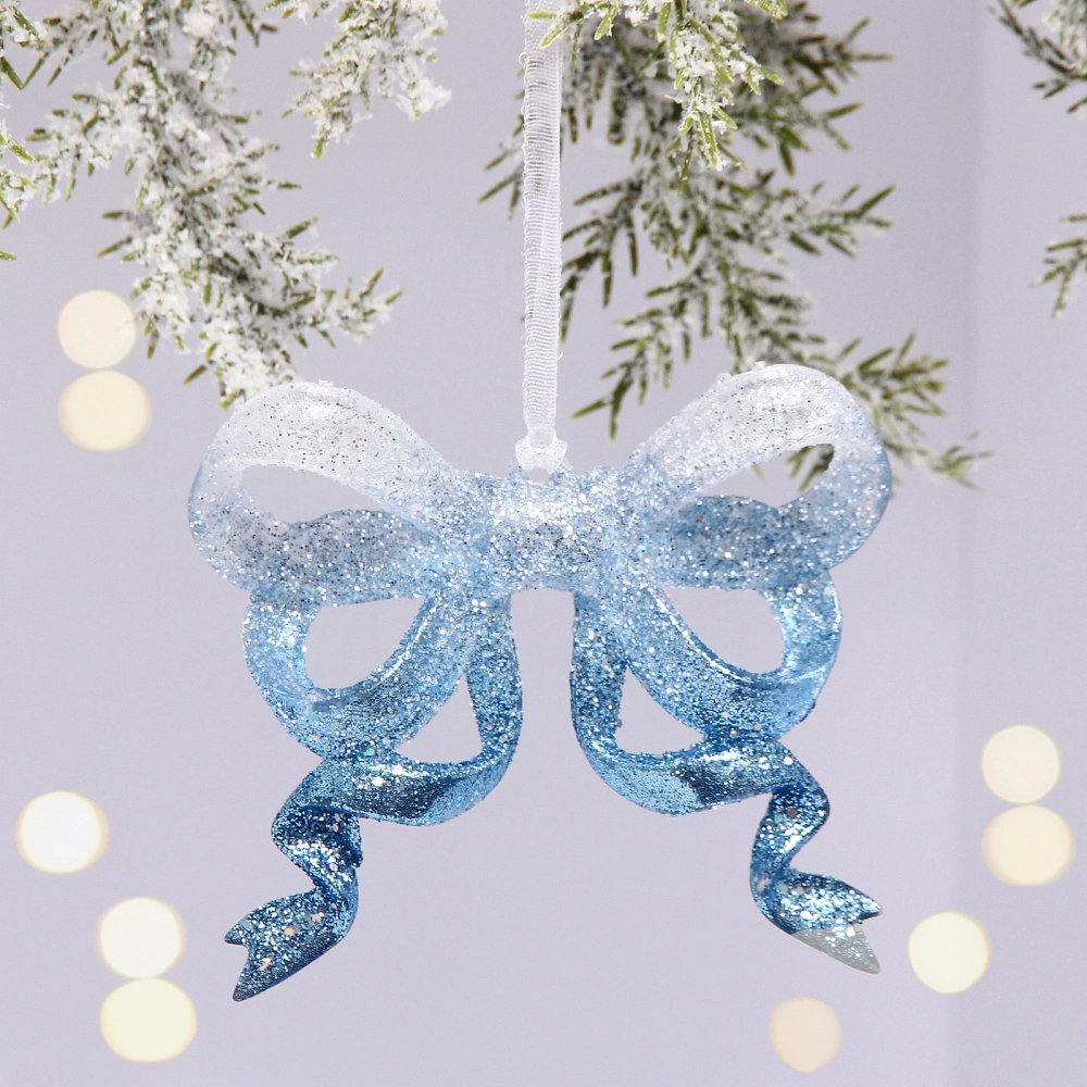 Подвеска «Изящный бант» 8 см, Белый/Голубой