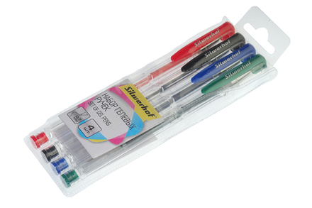 Набор ручек гелевых 4шт 4цв Silwerhof 0.7мм LACONIC