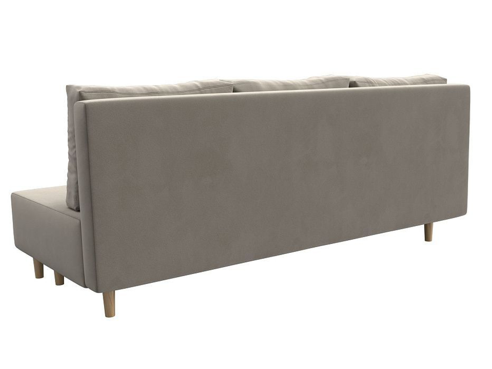 Диван прямой Лига-033 МИКРОВЕЛЬВЕТ Бежевый