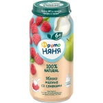 Пюре фруктовое ФрутоНяня с 6 месяцев, яблоко и малина со сливками, 250 г