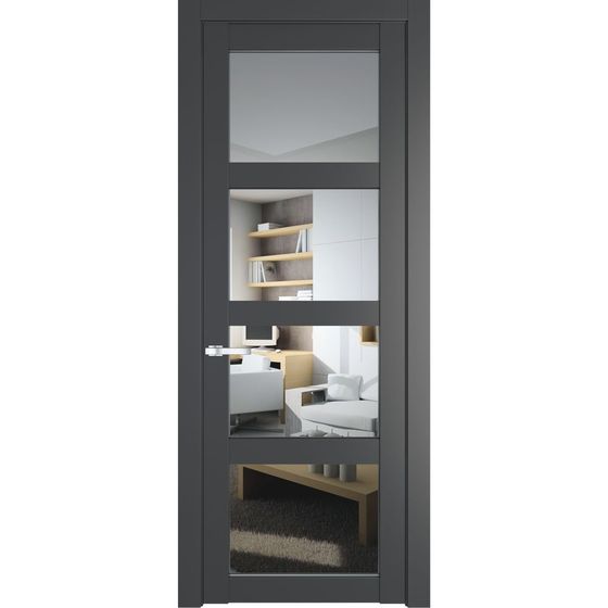 Межкомнатная дверь эмаль Profil Doors 2.4.2PD графит остеклённая