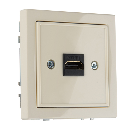 Встроенная розетка HDMI LIREGUS MODERN HDMI-001-01.M/SM слоновая кость матированная