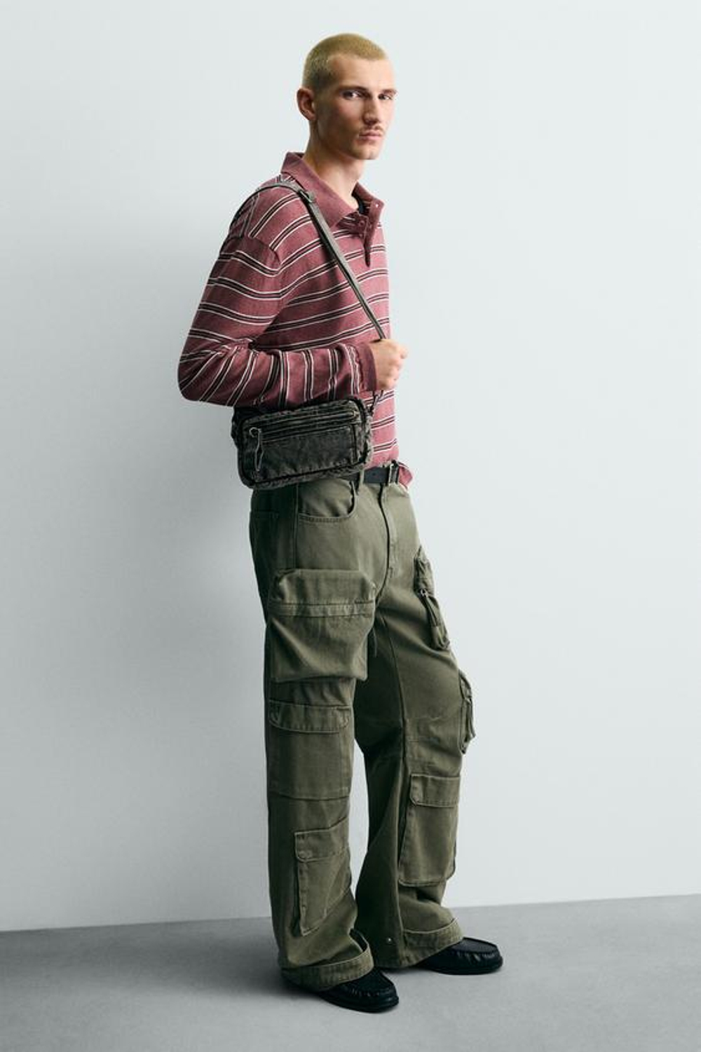 ZARA ДЖИНСОВАЯ СУМКА С ЭФФЕКТОМ ПОТЕРТОСТИ, СЕРЫЙ