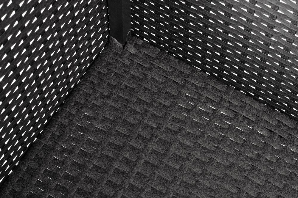 "Лунго" кашпо для цветов большое плетеное из искусственного ротанга, цвет графит