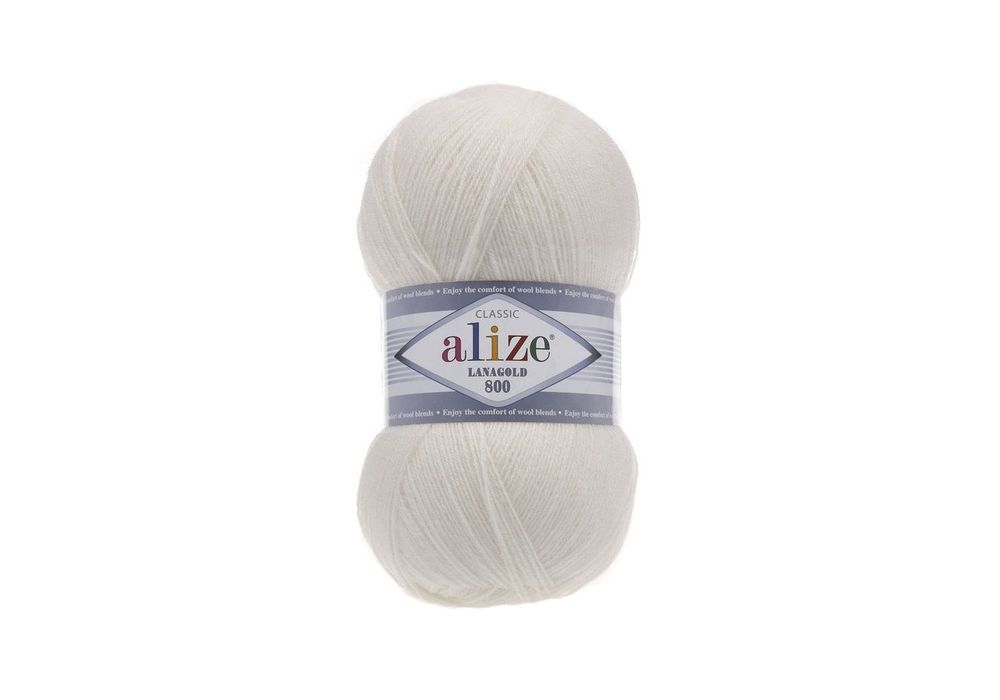 ALIZE &quot;LANAGOLD 800&quot;, 49% шерсть, 51% акрил, 100 гр, 800 м, 450 жемчужный