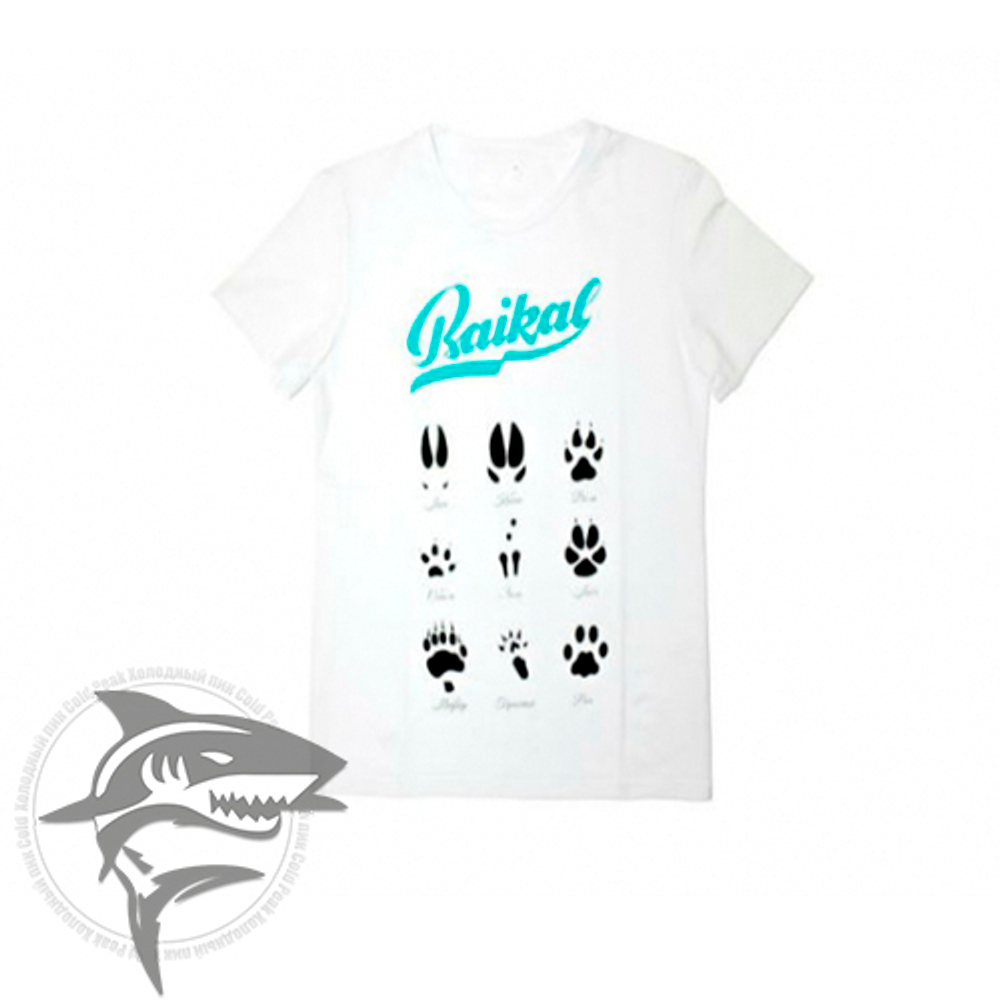 Футболка детская Baikal “Энциклопедия следов” (белая) 10-12лет