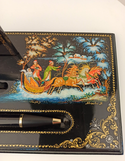 Визитница настольная с ручкой "Тройка" №1