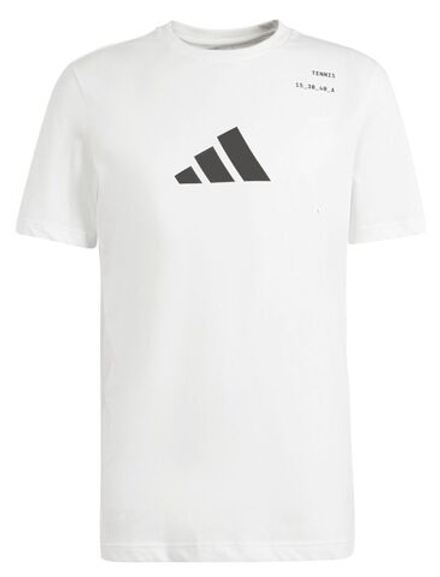 Мужская теннисная футболка Adidas Graphic Tennis Racket T-Shirt - white