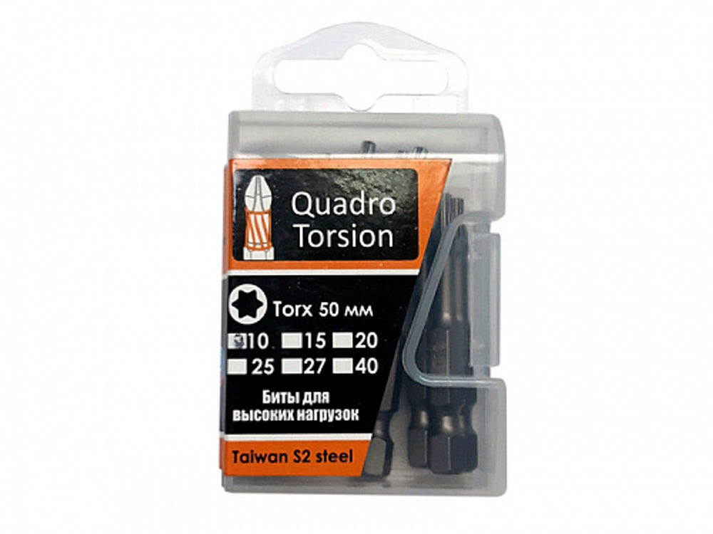 Бита 1/4 30-50 мм Torx Quadro Torsion (10 шт) Quadro