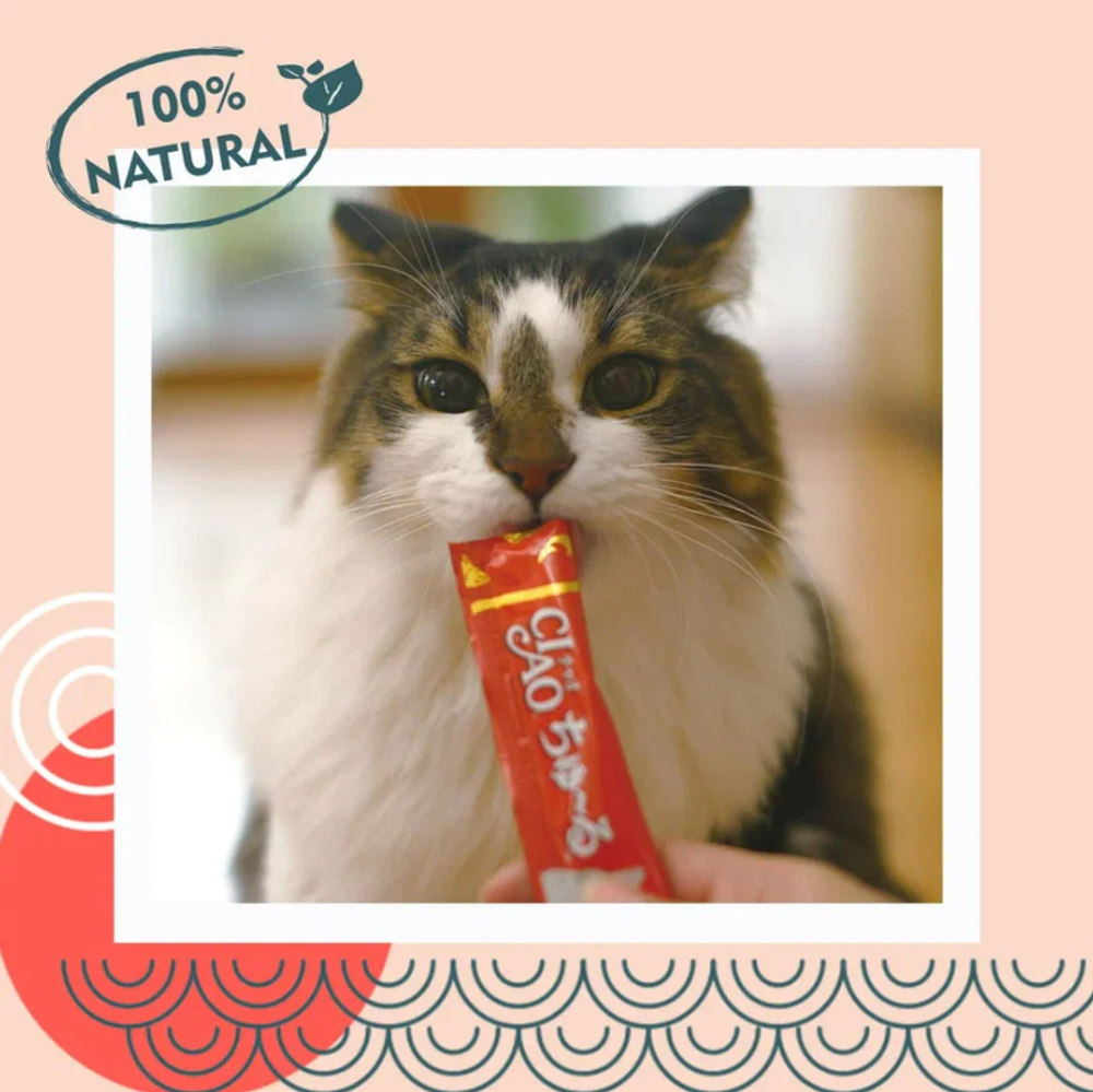 Влажный корм-лакомство для кошек Inaba Ciao Churu 4*0,014кг Тунец и королевский лобстер лакомство-пюре для кошек