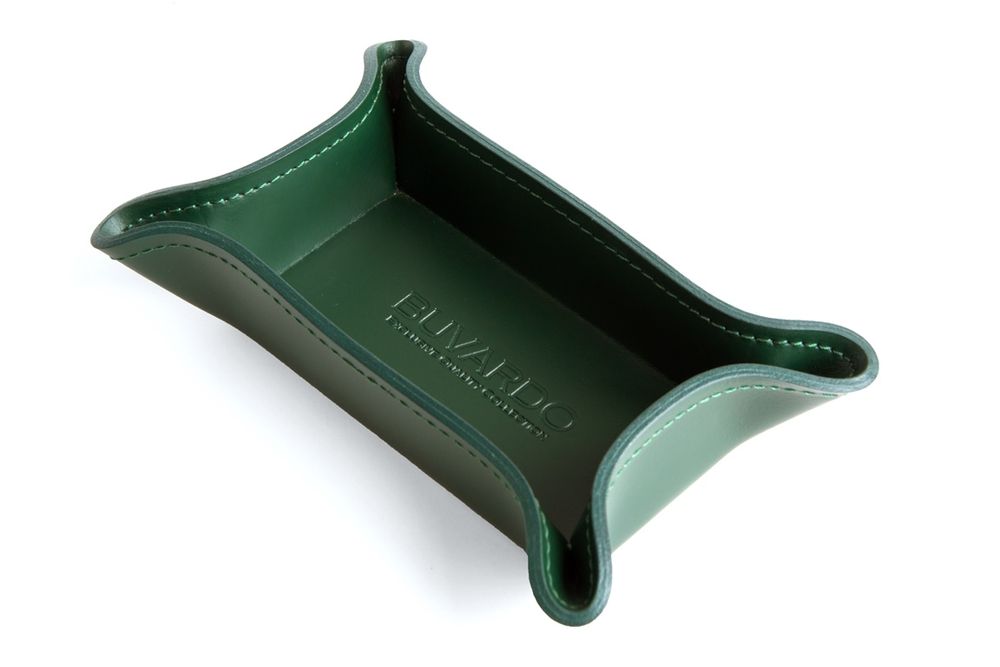 Лоток малый BUVARDO БИЗНЕС из кожи цвет ЗЕЛЕНЫЙ