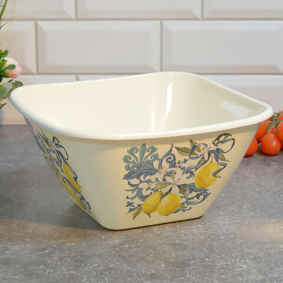 Миска 4л квадратная "Сицилийский лимон" (микс 2)