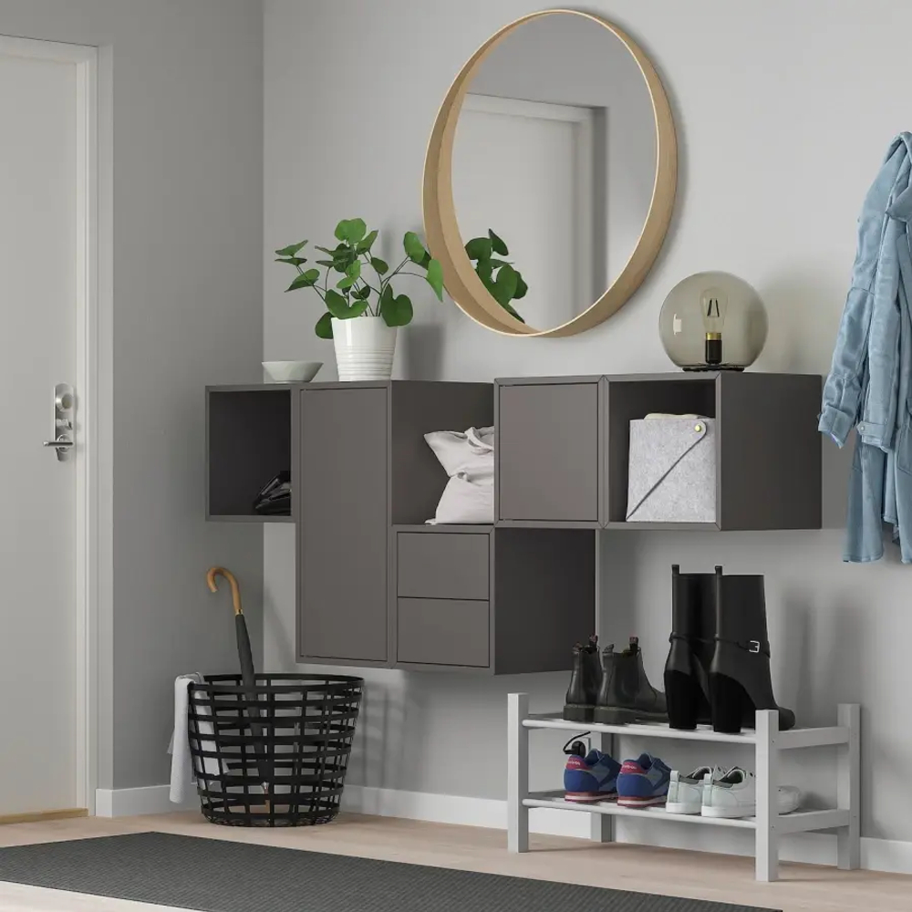 Комбинация с навесным шкафом - IKEA EKET, 175x35x70 см, темно-серый, ЭКЕТ ИКЕА