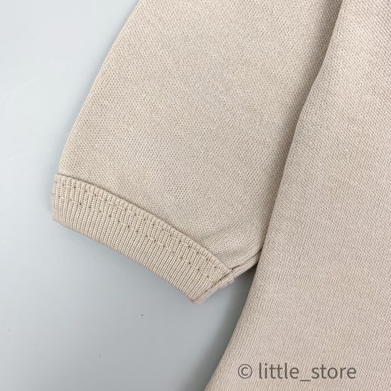 Боди хлопковое Basic песочное с длинным рукавом