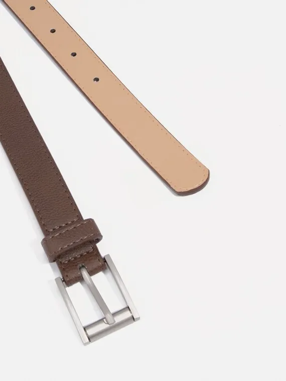 Ремень женский, ширина - 2,3 см, пряжка металл, цвет тёмно-коричневый