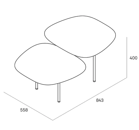 Журнальный столик Step S, дуб/черный ясень
