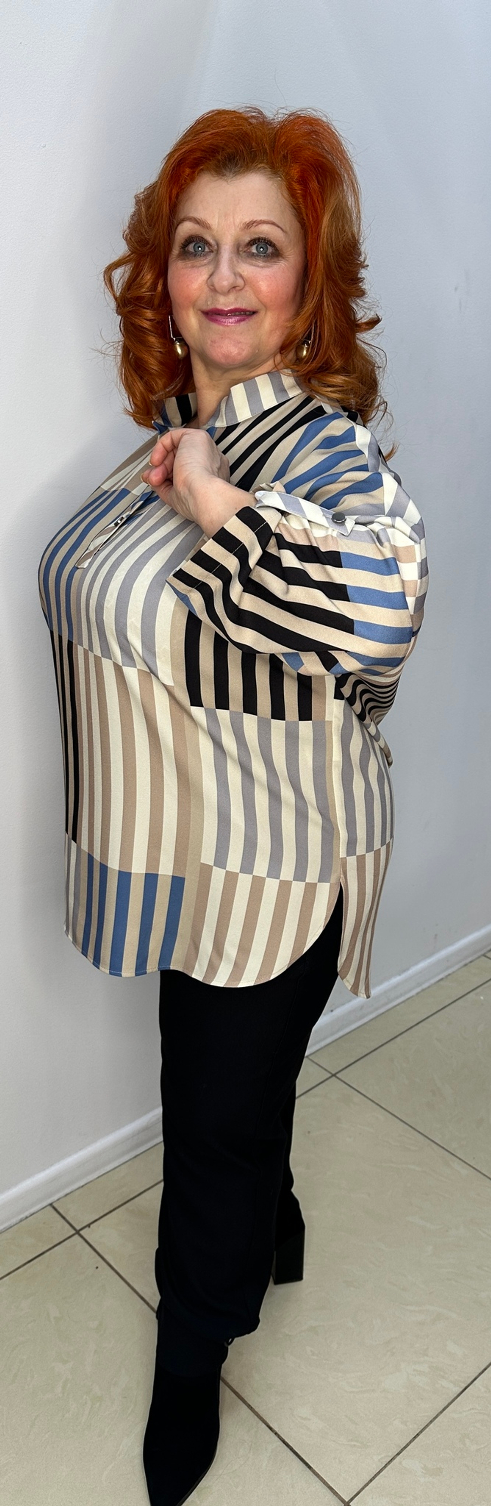 Рубашка-поло в полоску