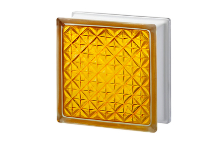 Стеклоблок Vitrablok - Империал - Актис Медовый 197x197x80