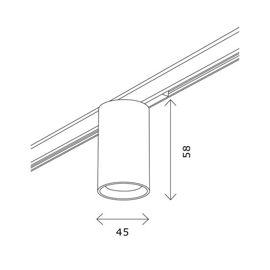 ST671.436.09 Магнитный трековый светильник Черный LED 1*9W 3000K 500Lm Ra>90 36° IP20 D45xH63 24V SUPER5