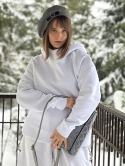 Худи / белый/ унисекс / начес