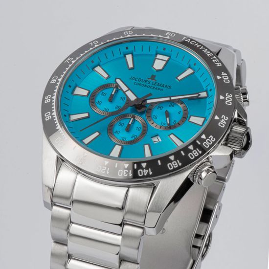 Jacques Lemans Liverpool 1-2140K — хронограф с тахиметром вблизи