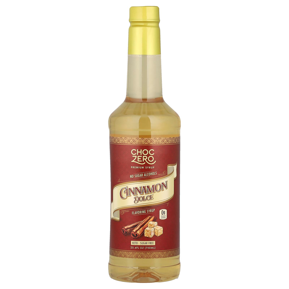 ChocZero, Премиальный сироп, дольче с корицей, без сахара, 750 мл (25,4 жидк. унц.)