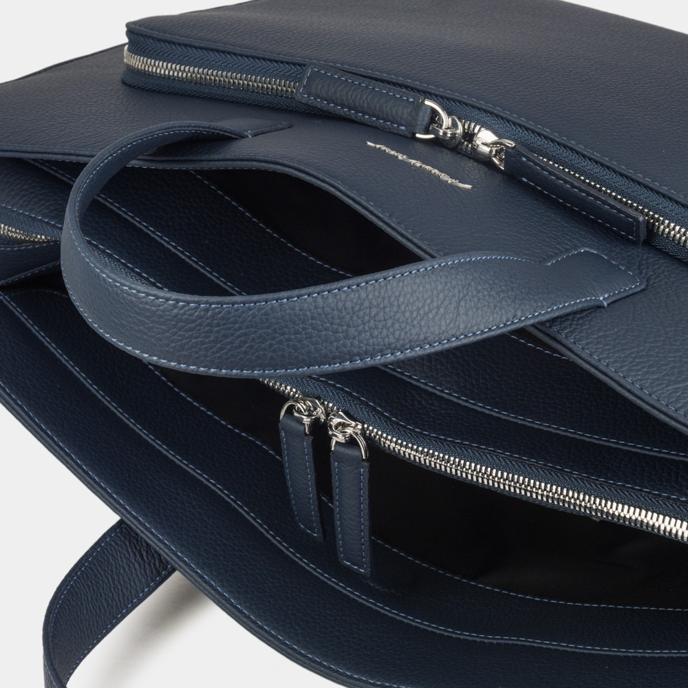 Мужская сумка Grande Ambassadeur из кожи теленка, цвета синий