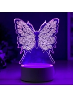 Светильник «Бабочка» LED RGB от сети 9.5×13×17 см RISALUX