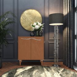 Комод Арт Колор leaves Классик Сильвер с 2 полками Томленый оранжевый