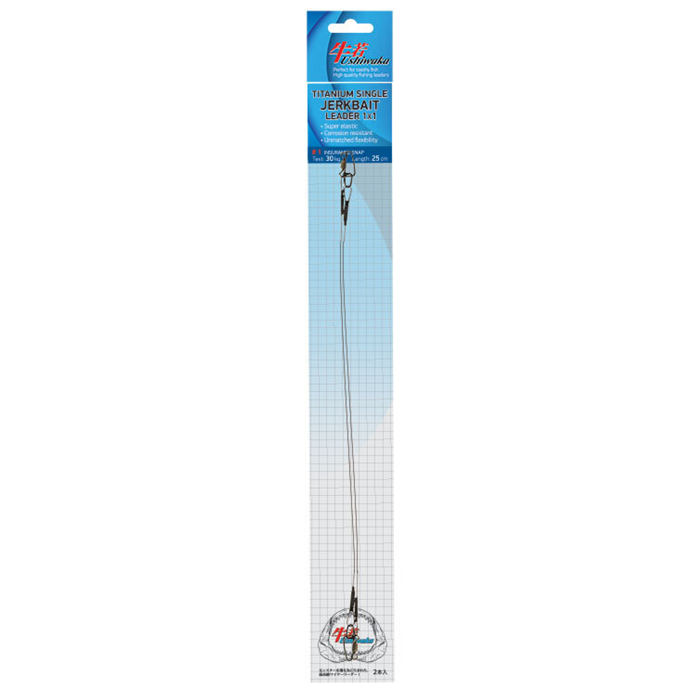 Поводок Ushiwaka Titanium Single Jerk №1 UTSJ112530, 1х1, 30кг/25см, 2шт