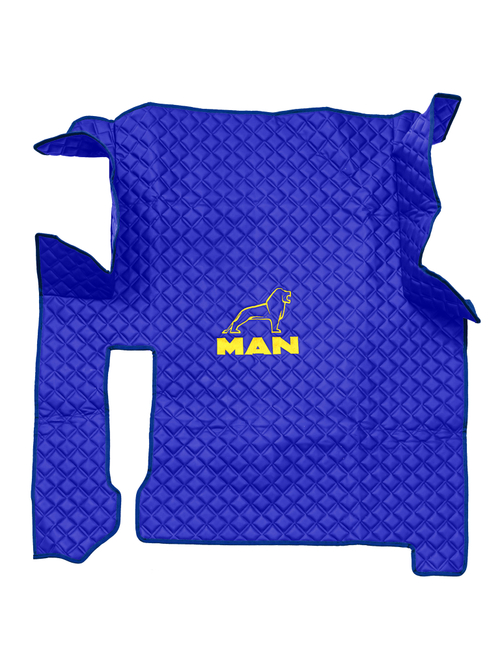 Ковры MAN TGX (автомат, механика) (экокожа, синий, синий кант, желтая вышивка)