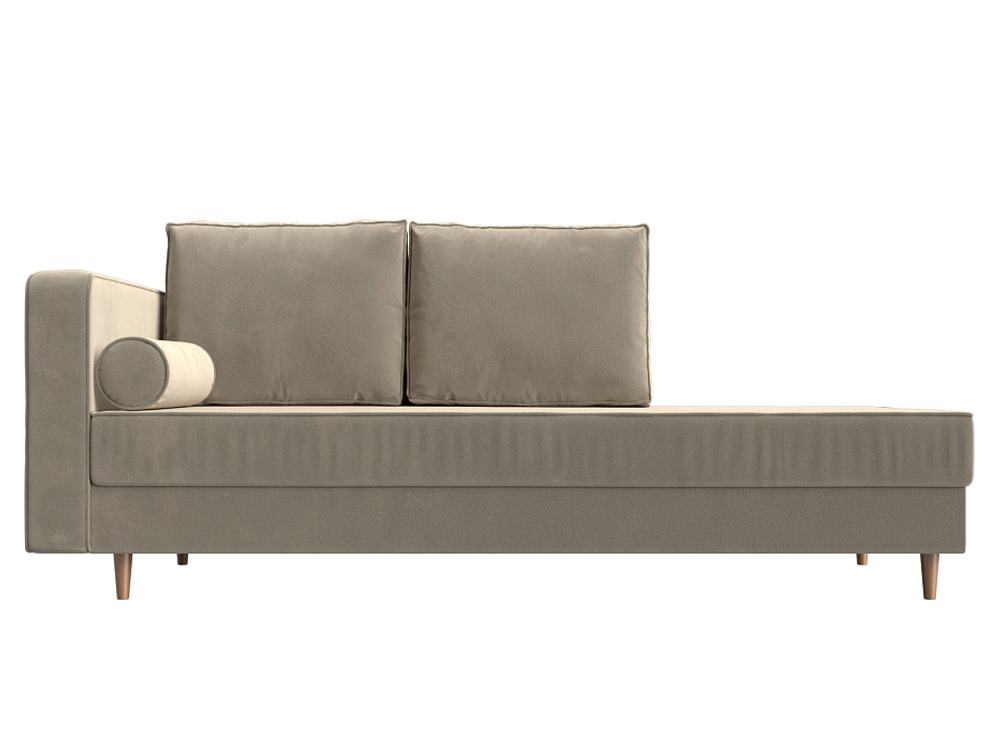 Кушетка Прайм левая, Бежевый, Микровельвет, 100880L