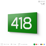 Номер на дверь 418, табличка на дверь для офиса, квартиры, кабинета, аудитории, склада, зеленая 120х70 мм, Айдентика Технолоджи