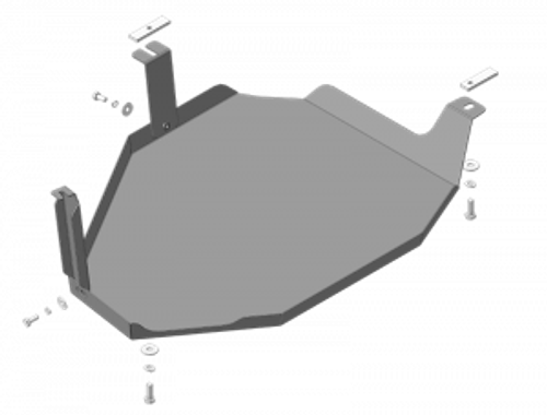 Усиленная защита Motodor топл. бака 2 мм, Сталь. для Hyundai Santa Fe IV 2018-2020, KIA Sorento Prime 2018-2020, KIA Sorento Prime 2015-2017 арт.00942