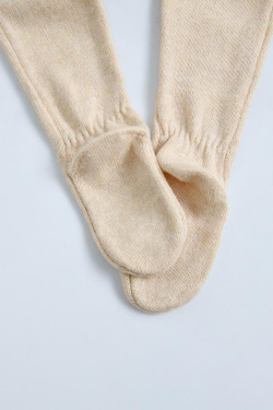 ZARA ЛЕГИНСЫ ИЗ ХЛОПКА И ШЕЛКА, СВЕТЛО-БЕЖЕВЫЙ