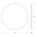 Зеркало Evoform с LED-подсветкой 15 W Ø60 см Без выключателя Теплый белый свет