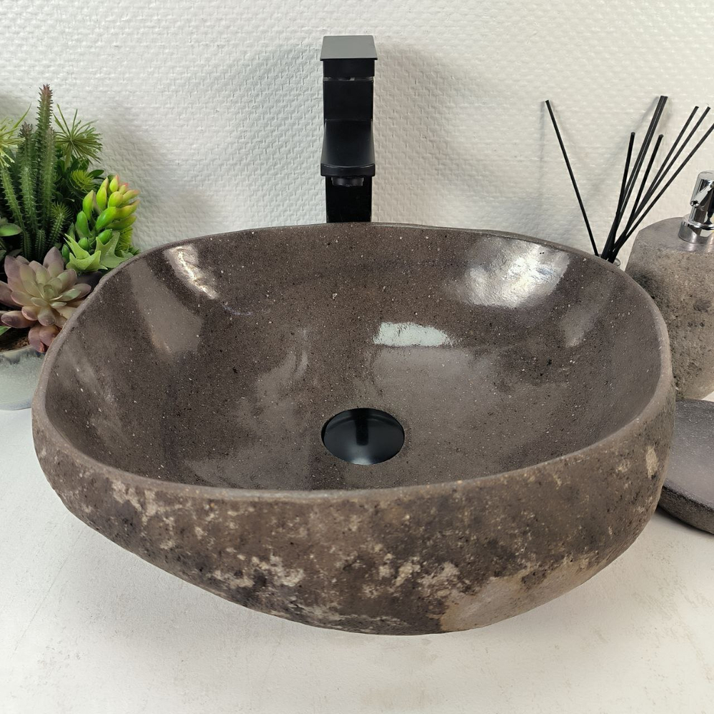 Раковина из речного камня RS-65294 42*37*15 0861