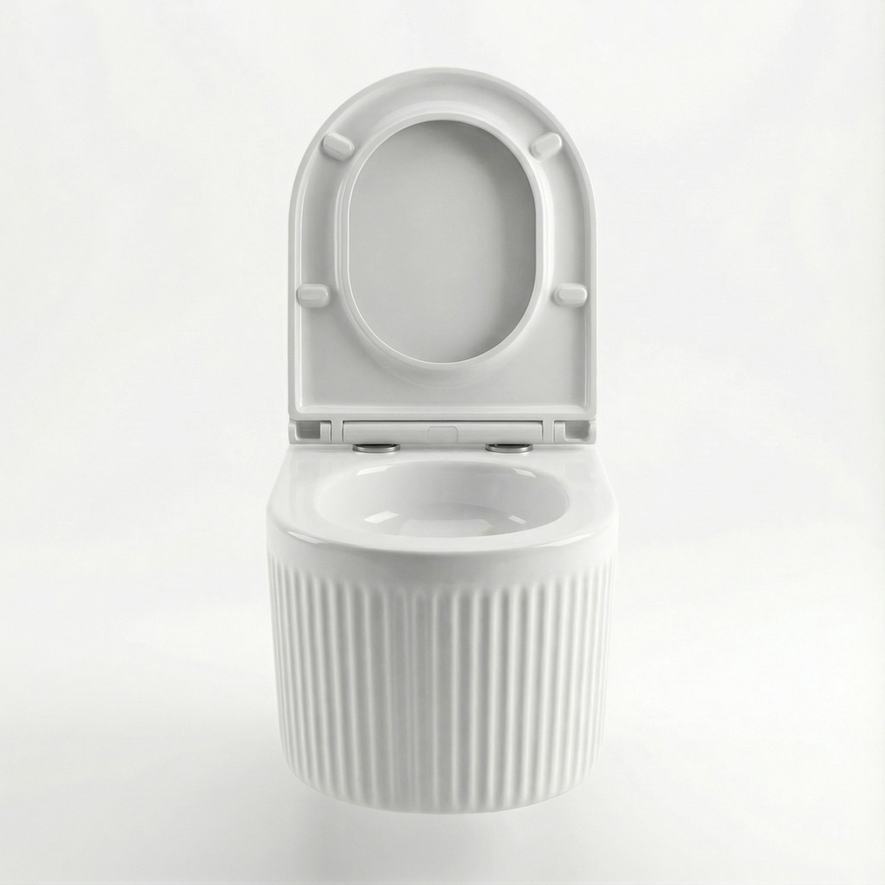 Унитаз подвесной безободковый WAVE RIFL Tornado3.0, сид. дюропласт, м/л, быстр, БЕЛЫЙ глянец (L)