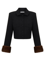 Жакет Love26 с норкой, черный