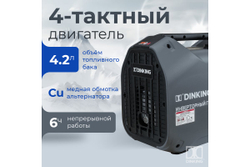Бензиновый инверторный генератор Dinking DK3500iC ГЕН035