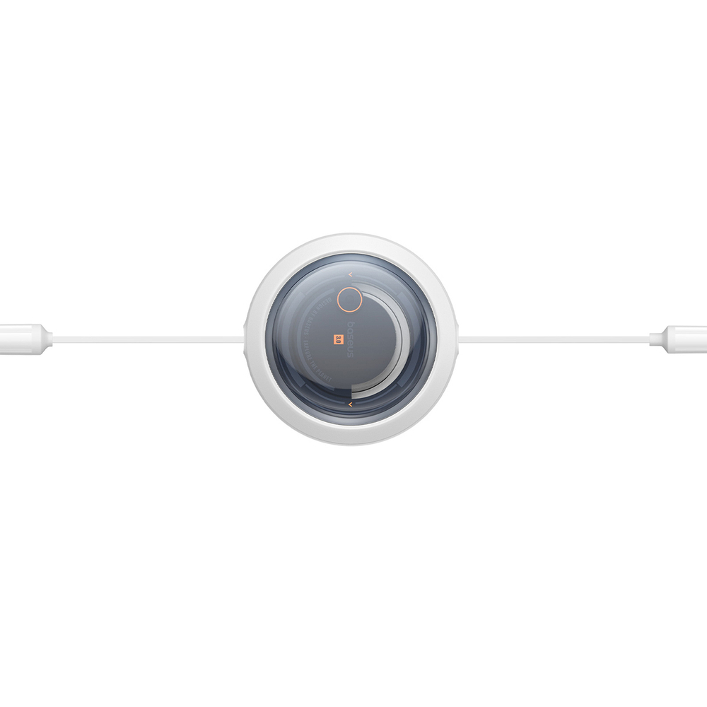 Кабель USB-C - C+L+M Baseus Free2Draw Retractable Crystal Charging+Data 100W 1.1m - Moon White